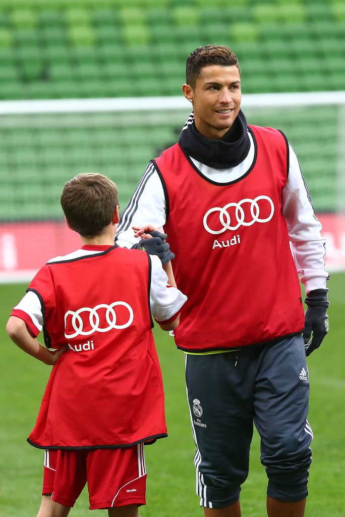 Meeting soccer superstar Christiano Ronaldo was a dream come true for Middlemount schoolboy Patrick Slater. Meeting soccer superstar Christiano Ronaldo was a dream come true for Middlemount schoolboy Patrick Slater.